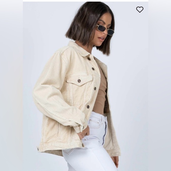 Princess Polly Jackets & Blazers - PRINCESSES POLLY WESTERN CORD JACKET BEIGE Large /XL